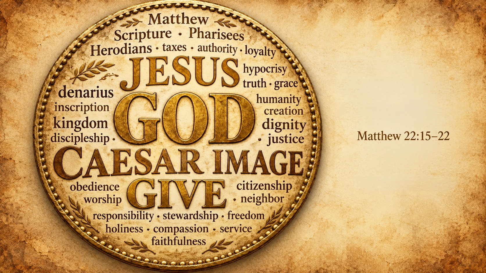 Matthew 22:15&ndash;22 words